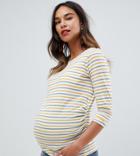 New Look Maternity Tee With Stripe - Multi