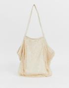 Asos Design Beach String Shopper Bag - Cream