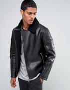 Good For Nothing Faux Leather Biker Jacket - Black