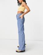 Na-kd High Waist Wide Leg Jeans In Mid Blue-blues