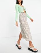 Asos Design Bias Midaxi Skirt In Flirty Floral Print-multi