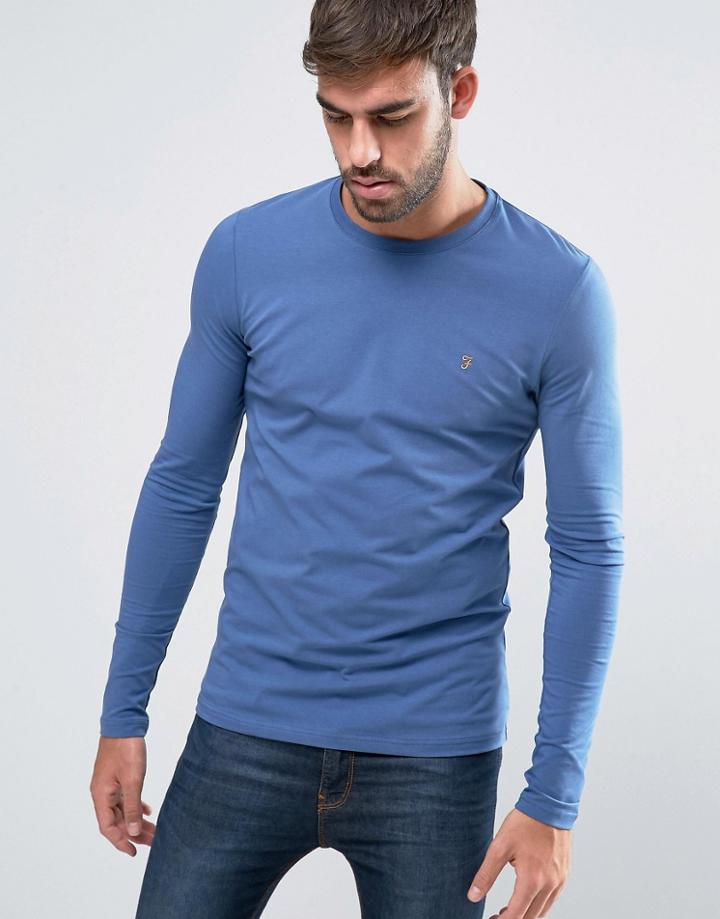 Farah Southall Super Slim Muscle Fit Long Sleeve T-shirt Blue - Blue