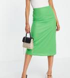 Y.a.s Exclusive Tailored Linen Midi Suit Skirt In Green