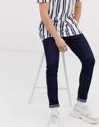 Bershka Super Skinny Jeans In Dark Blue - Blue