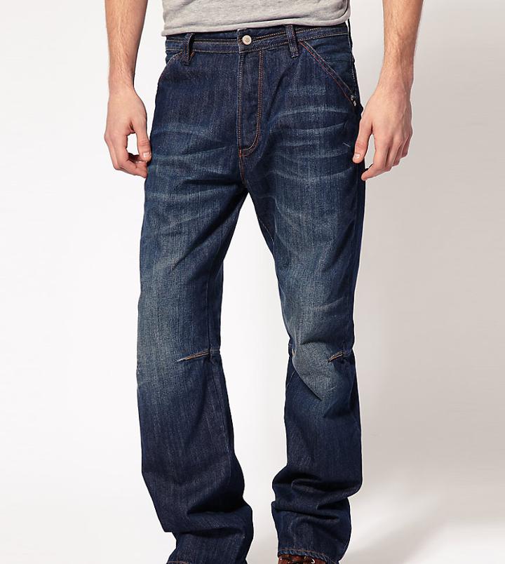 One True Saxon Wool Pocket Mid Wash Jean - Blue
