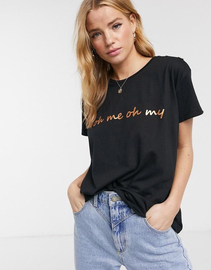 Only Petite Straight Leg Jeans With Button Detail In Blue-blues