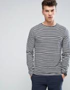 D-struct Stripe Long Sleeve Top - Beige