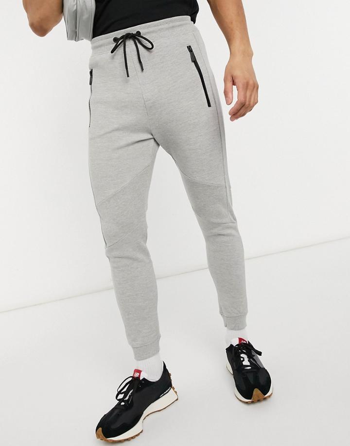 Bershka Piping Sweatpants In Gray-grey