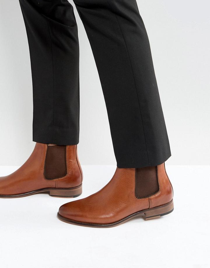 Walk London Harrington Leather Chelsea Boots - Tan