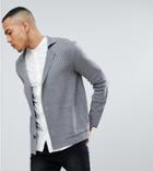 Asos Tall Knitted Blazer In Gray - Gray