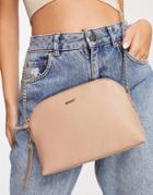 Paul Costelloe Leather Cross Body Chain Strap Bag In Tan-brown