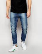 Asos Skinny Jeans In Mid Wash - Mid Blue