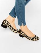 Dune Alanah Leopard Pony Flat Shoes - Multi