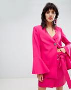 Resume Fenja Fluted Sleeve Neon Pink Blazer - Pink