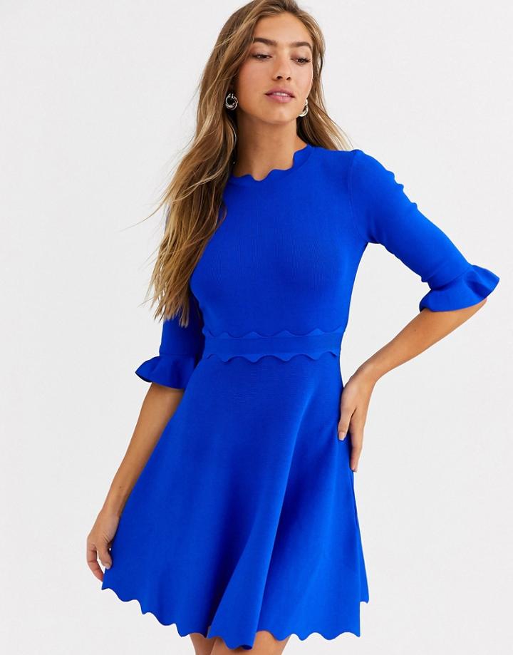 Ted Baker Lauron Knitted Skater Dress - Blue