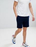 Tommy Hilfiger Towelling Sweat Shorts With Icon Stripe & Flag Logo Detail In Navy - Navy