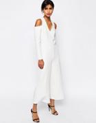 Asos Jumpsuit With Cut Out Shoulder - White
