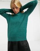 Y.a.s High Neck Sweater In Textured Knit-green