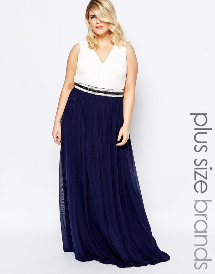 Forever Unique Plus Embellished Grecian Maxi Dress - Multi