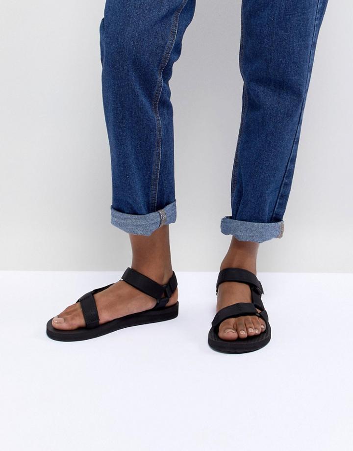 Teva Black Original Universal Flat Sandals - Black