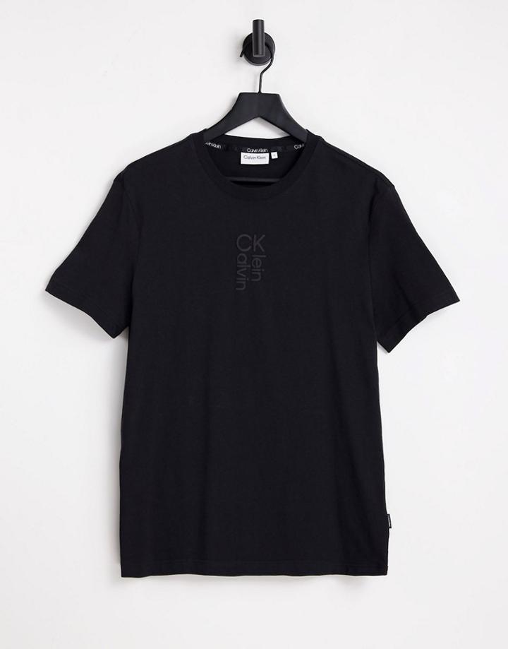 Calvin Klein Hybrid Logo T-shirt In Black