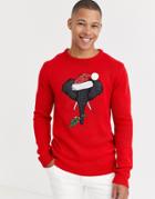 Brave Soul Elephant Holidays Sweater-red