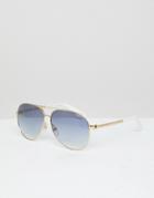 Marc Jacobs Aviator Sunglasses In Gold - Gold