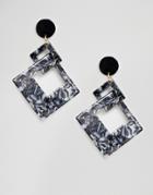 South Beach Statement Gray Resin Earrings - Gray