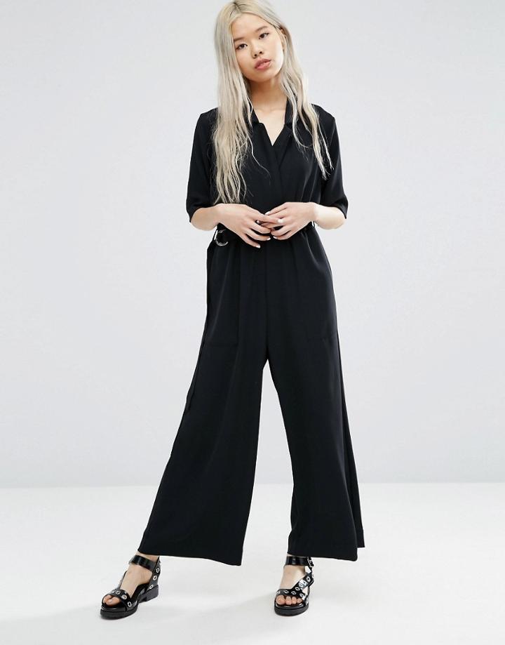 Weekday Jumpsuit With Buckle - Black