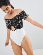 Prettylittlething Studded Bandage Swimsuit - Multi