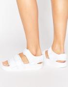 Adidas Originals White Adilette Strappy Sandals - White