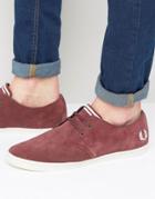 Fred Perry Byron Low Suede Sneakers - Red