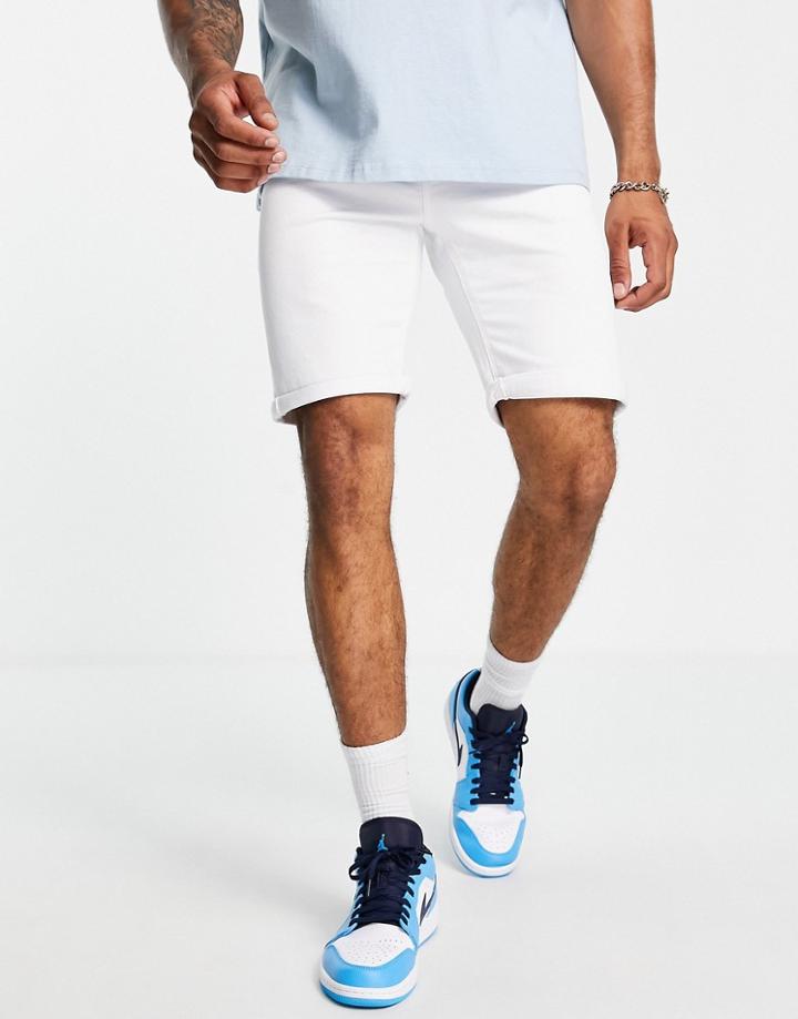 River Island Skinny Denim Short In White