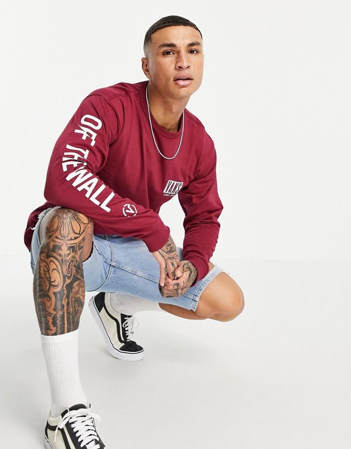 Vans Type Stack Off The Wall Long Sleeve T-shirt In Red