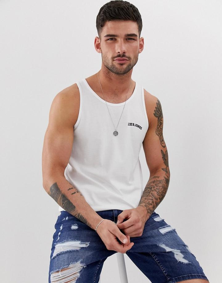 Jack & Jones Logo Tank-white