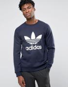 Adidas Originals Trefoil Crew Sweatshirt Ay7793 - Blue