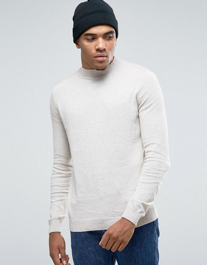 New Look Turtleneck Sweater In Beige - Beige