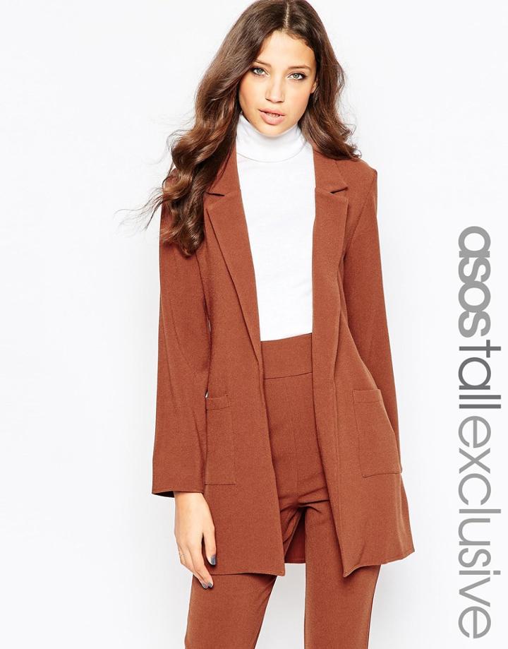 Asos Tall Co-ord Belted Utility Jacket - Navy