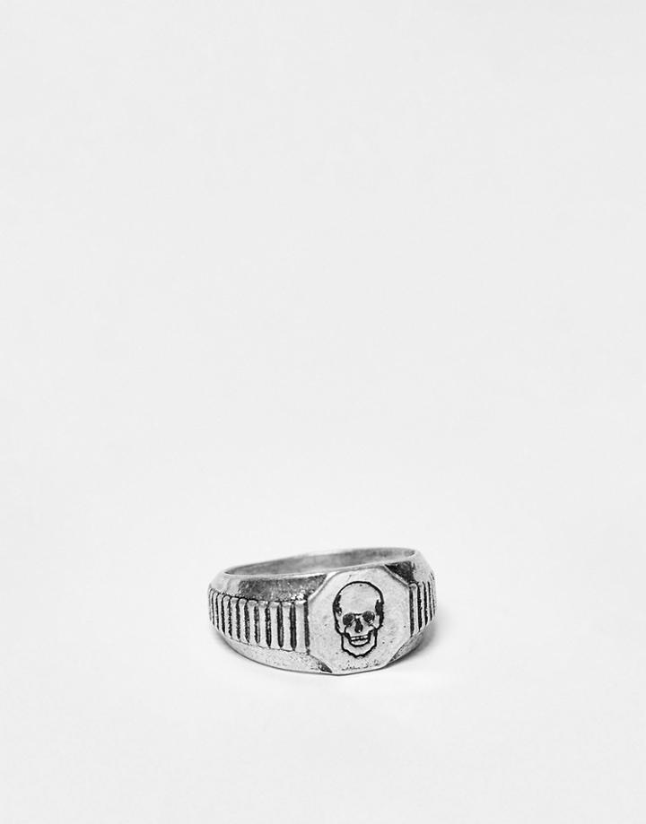 Bolongaro Trevor Chunky Skull Ring In Silver