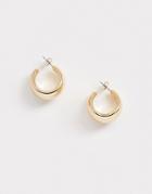 Monki Short Chunky Hoops In Gold - Gold