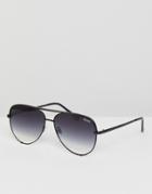 Quay Australia X Desi High Key Mini Aviator Sunglasses In Black Fade - Black