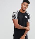 Good For Nothing Muscle T-shirt In Black With Checkerboard Sleeves Exclusive To Asos - Black