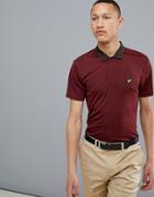 Lyle & Scott Golf Kinloch Stripe Polo Shirt In Burgundy - Red