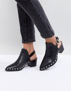 Raid Brandi Black Studded Backless Boots - Black