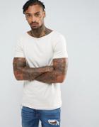 Asos Muscle Fit T-shirt With Boat Neck - Beige