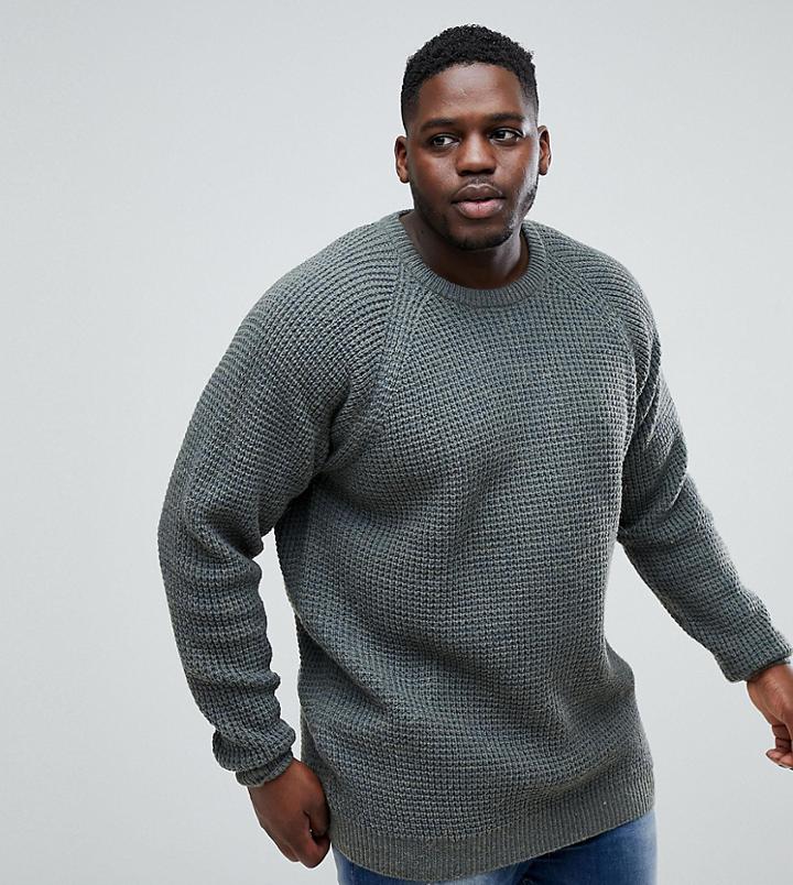 Replika Plus Fisherman Knit Sweater In Wool Blend - Gray