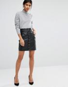 Y.a.s Lexu Leather Skirt - Black