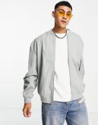 Asos Design Oversized Bomber Jacket In Sage Green