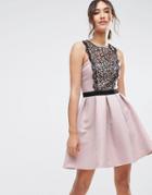 Little Mistress Skater Dress With Lace Bust - Pink