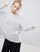 Bershka Oversized Soft Knit Sweater - White